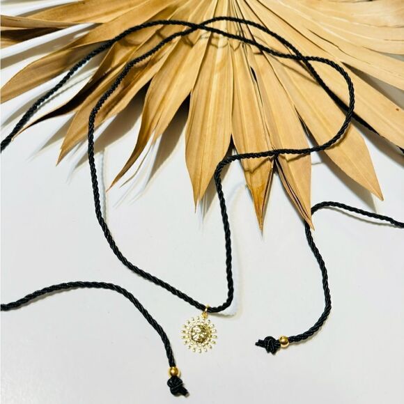 Black boho necklace S711 - Picture 4 of 5